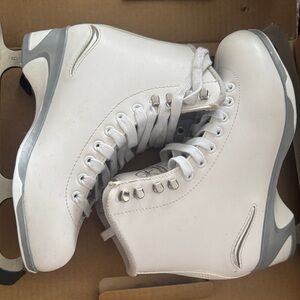 White Ice Skates with Gray Accents